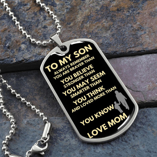 To My Son I Love So Much | Luxury Military Necklace
