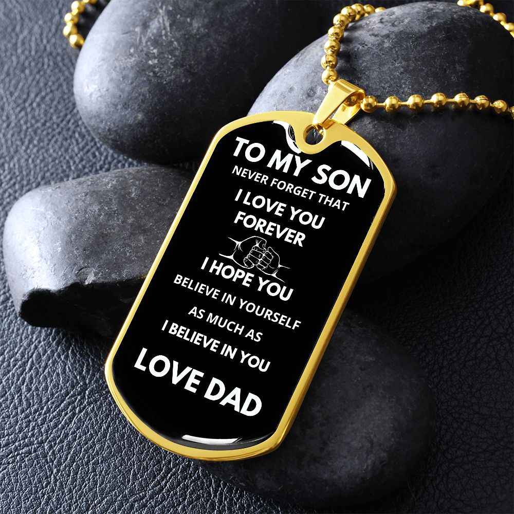 Personalized To My Son Necklace From Mom Dad Mother Never Forget That You  Are Braver Son Birthday Graduation Christmas Customized Gift Box Message  Card - Siriustee.com