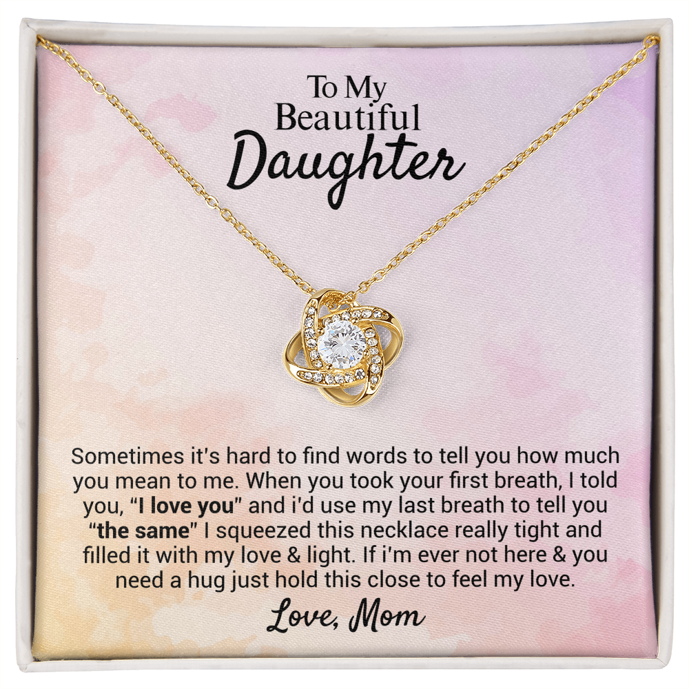 Love To My Daughter| Love Knot Necklace