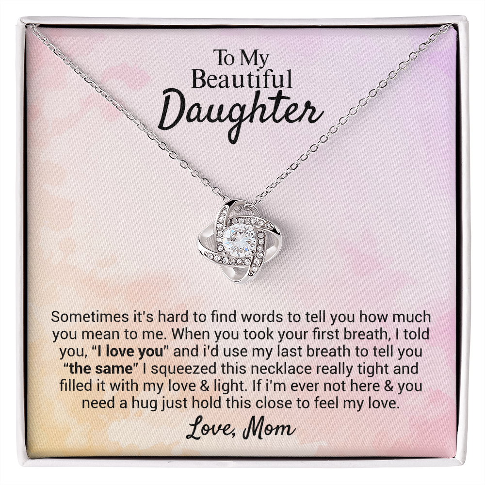 Love To My Daughter| Love Knot Necklace
