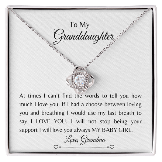 To My granddaughter| Love Knot Necklace