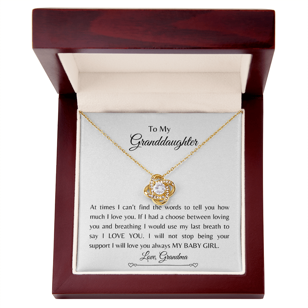 To My granddaughter| Love Knot Necklace