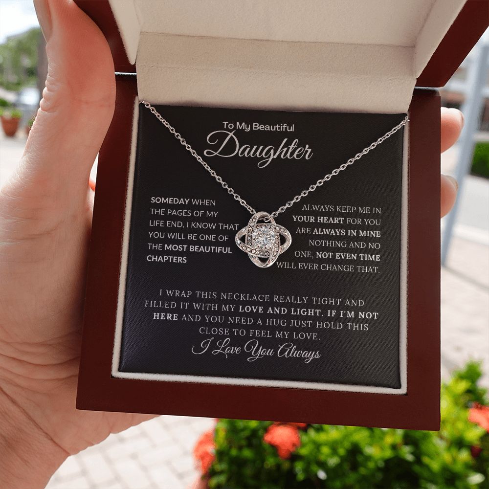 TO MY BEAUTIFUL DAUGHTER| LOVE KNOT NECKLACE